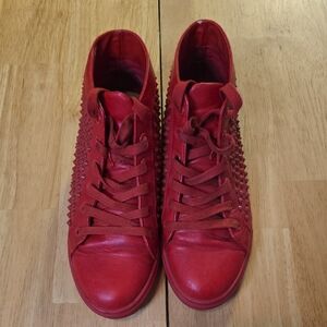 Steve Madden Red Studded Sneakers